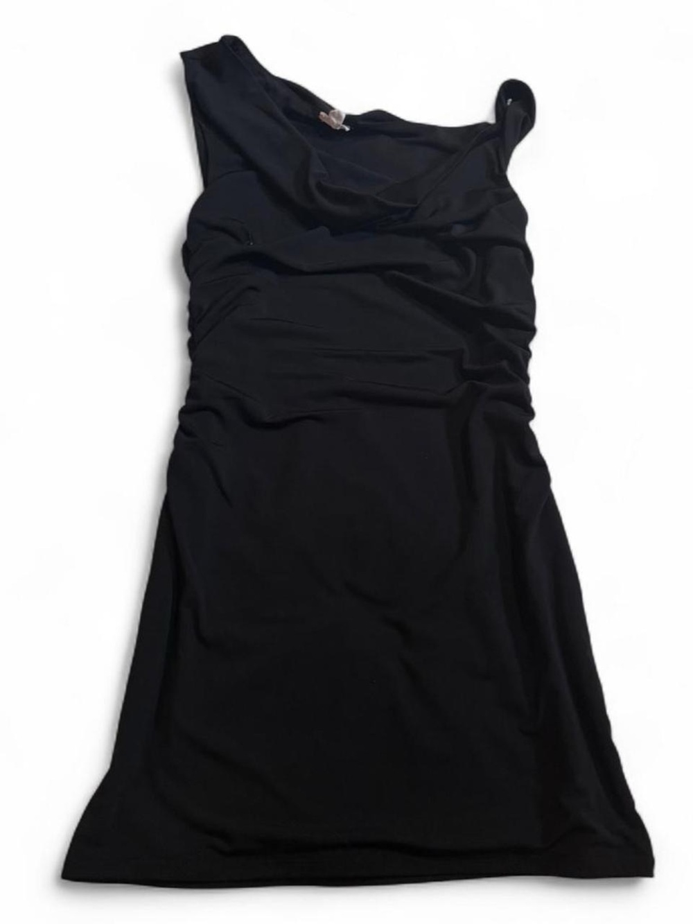 Garage Black One-Shoulder Mini Dress with Ruching